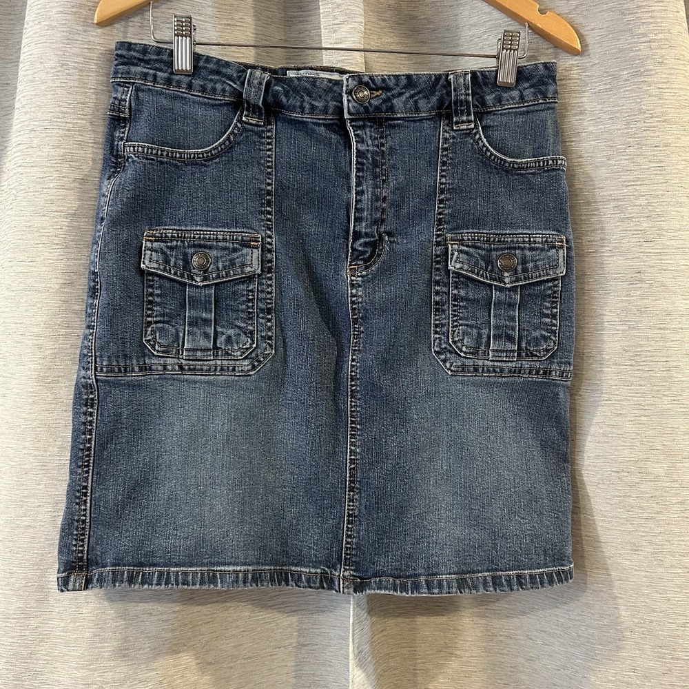 Vintage Y2K Old Navy Blue Jeans Denim Stretch Skirt Boho Hippie 12